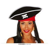 Chapeau de pirate noir à tête de mort, taille unique