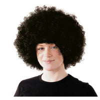 Perruque afro noire volumineuse, taille unique