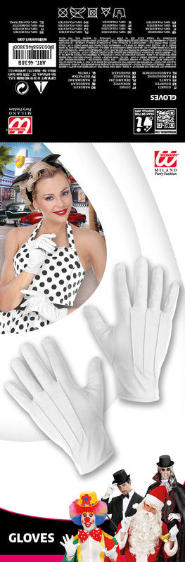 Gants blancs en polyester, taille unique élastique — visuel 4