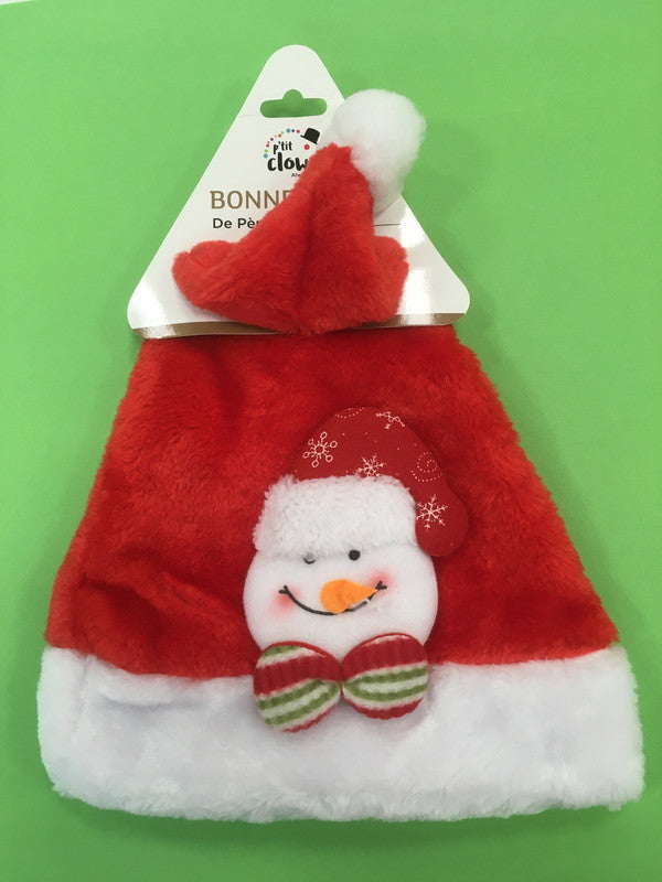 Bonnet de Noël enfant en peluche avec figurine — visuel 2