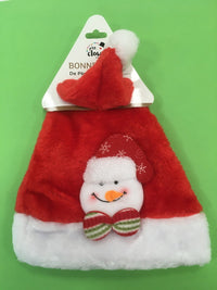 Bonnet de Noël enfant en peluche avec figurine — visuel 2