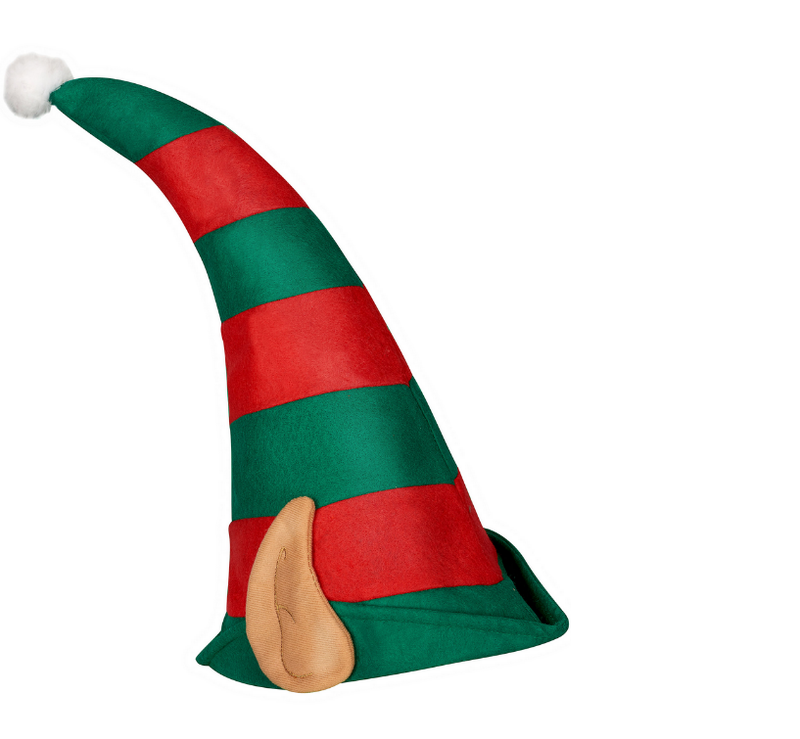 Bonnet de lutin en feutrine rouge et vert, 50 cm — visuel 2