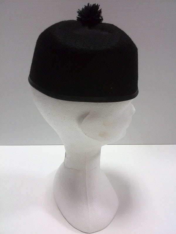 Barrette de curé en feutrine noire avec pompon — visuel 2