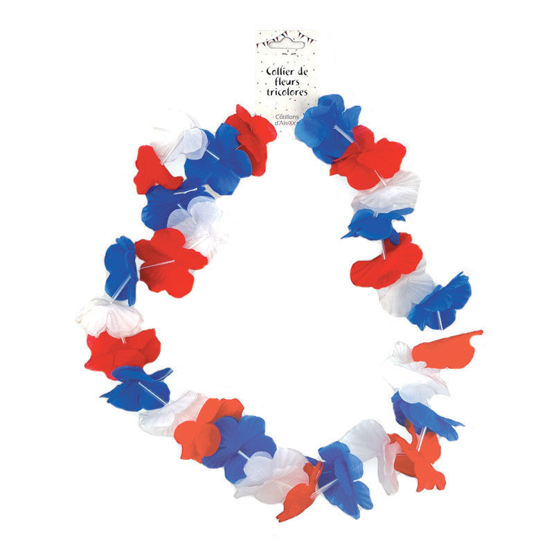 Collier tricolore façon hawaïen, 60 cm