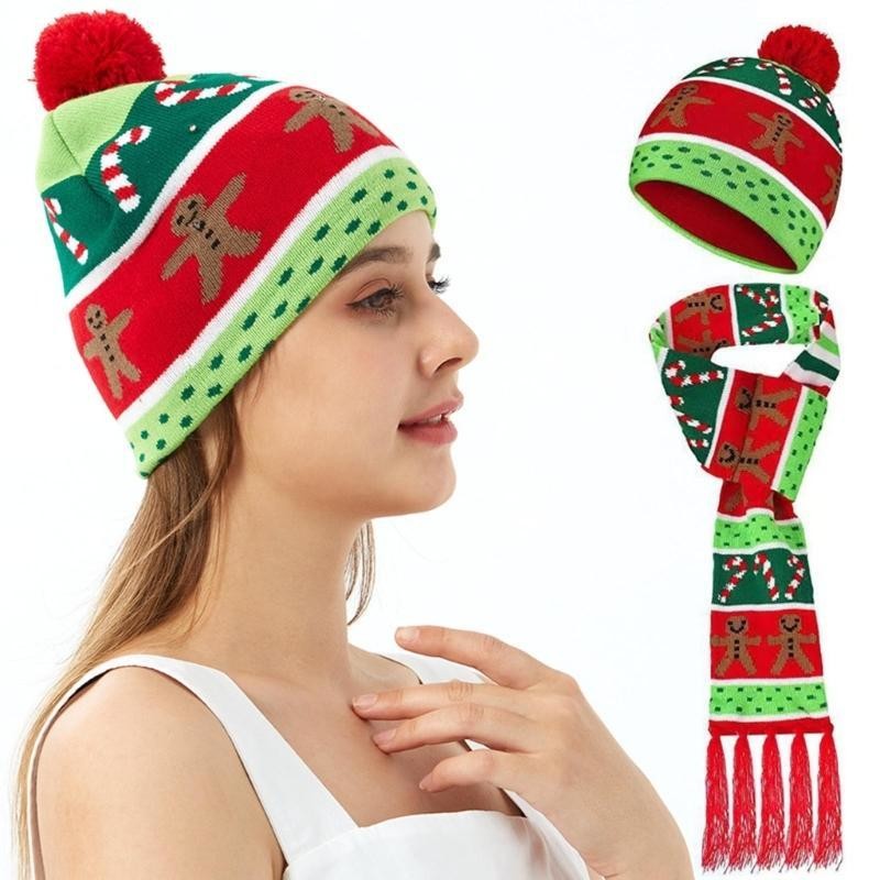 Set de Noël bonnet et écharpe assortis, 3 modèles — visuel 4