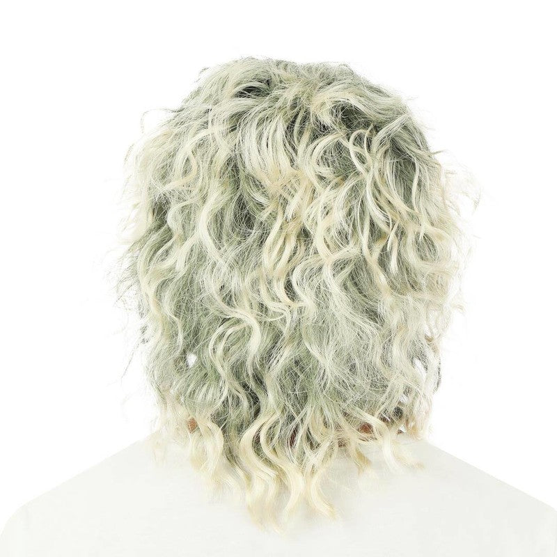 Perruque blonde à bouclettes et frange, style années 70 — visuel 3