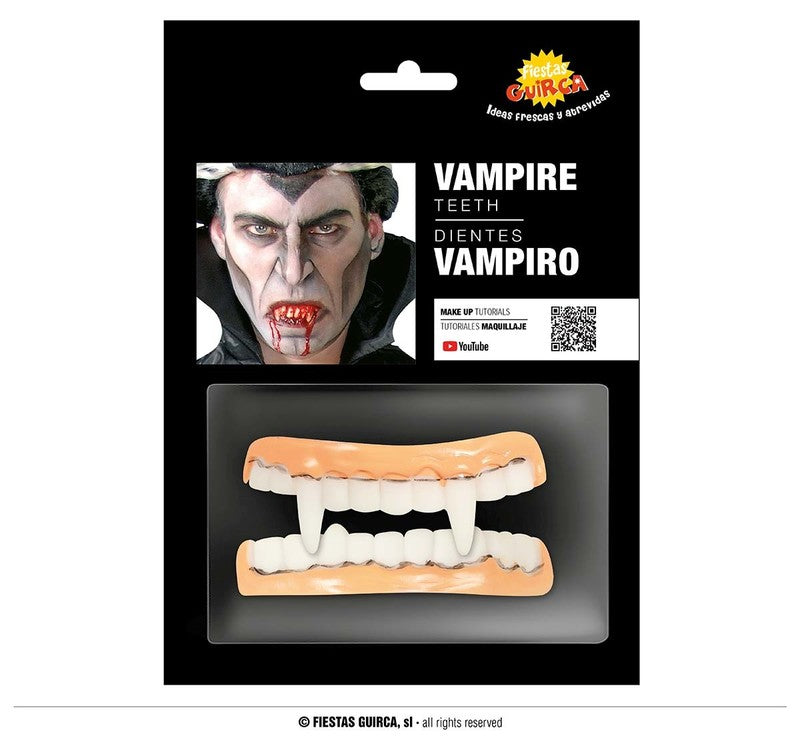 Dentier de vampire en latex, dents souples adulte