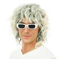 Perruque blonde à bouclettes et frange, style années 70 — visuel 1