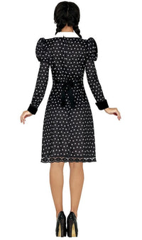 Robe noire gothique à col claudine, style pensionnaire — visuel 2