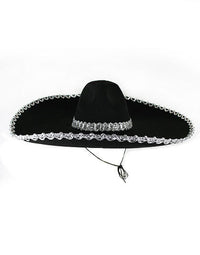 Sombrero mexicain en feutrine noire, 56 cm de diamètre — visuel 2