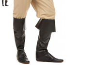 Cache-bottes en simili cuir noir, paire à revers — visuel 2