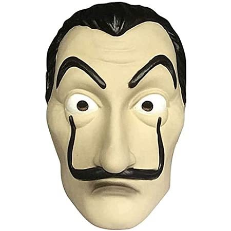 Masque de Dalí adulte en plastique, moustache peinte