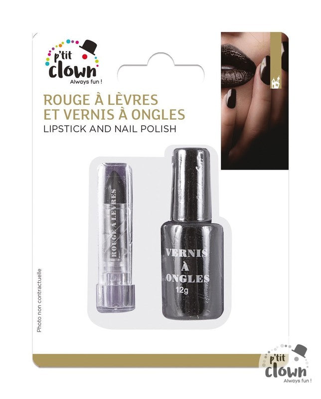 Vernis à ongles et rouge à lèvres noirs, duo sorcière — visuel 1
