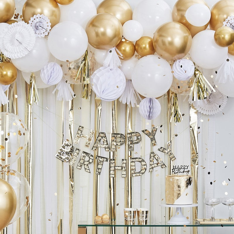 Kit guirlande 4 m avec ballons, pompons et éventails — visuel 5