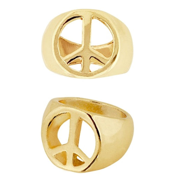 Bague peace and love dorée