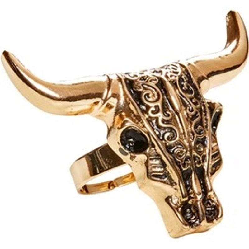 Bague tête de buffle dorée