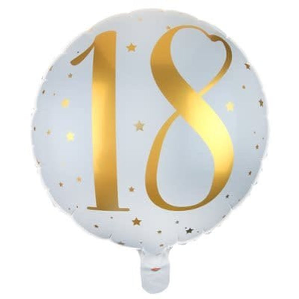 Ballon aluminium des âges blanc et or, 45 cm