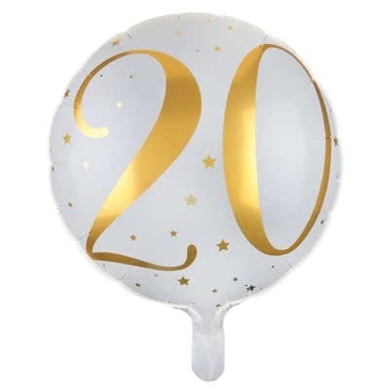 Ballon aluminium des âges blanc et or, 45 cm — vue 2