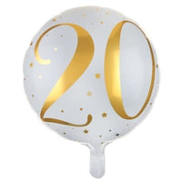 Ballon aluminium des âges blanc et or, 45 cm — vue 2
