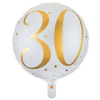Ballon aluminium des âges blanc et or, 45 cm — vue 3