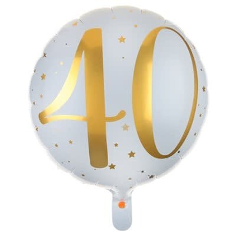 Ballon aluminium des âges blanc et or, 45 cm — vue 4