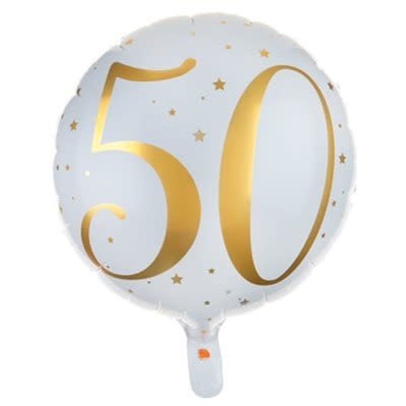 Ballon aluminium des âges blanc et or, 45 cm — vue 5