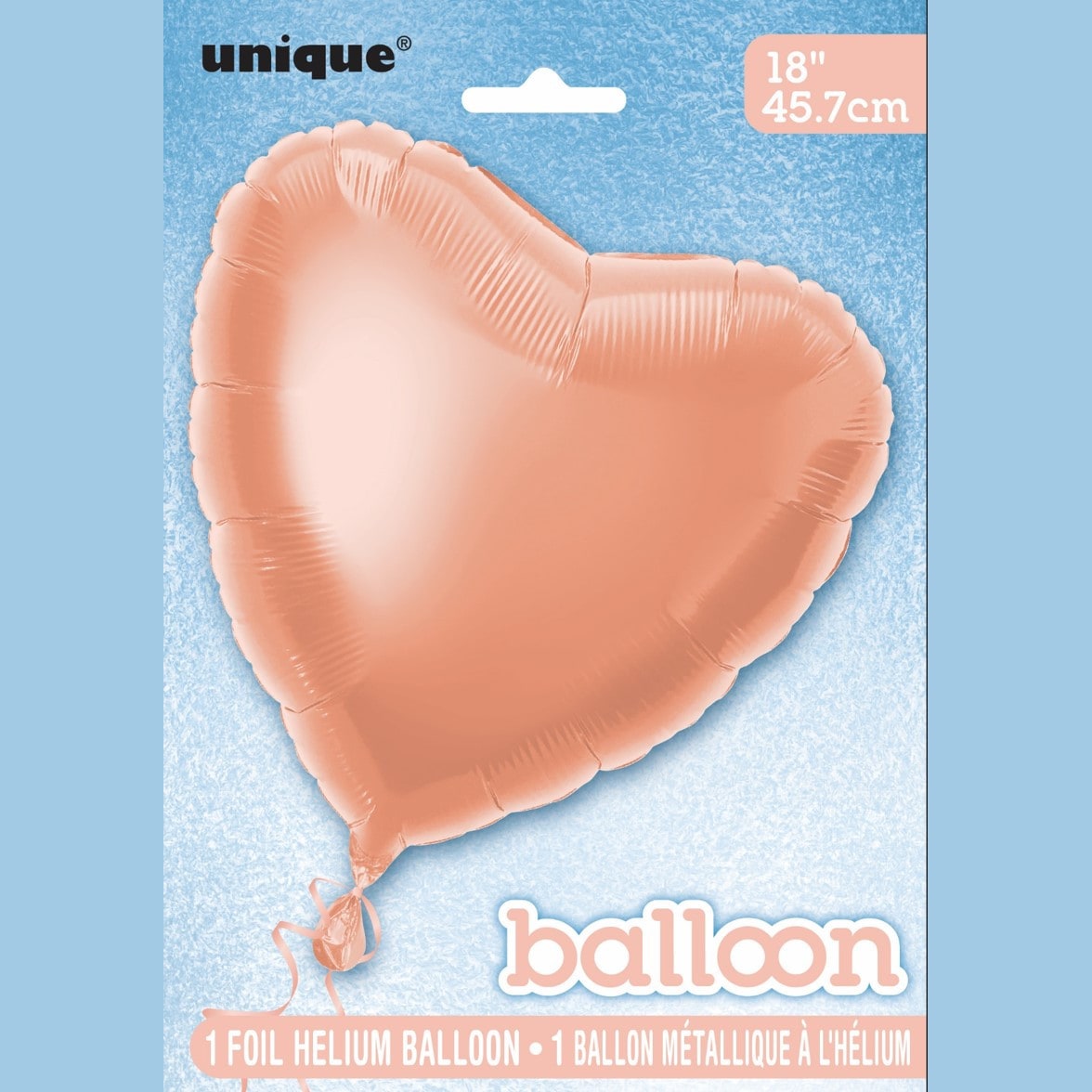 Ballon aluminium cœur rose gold, 45 cm — vue 2