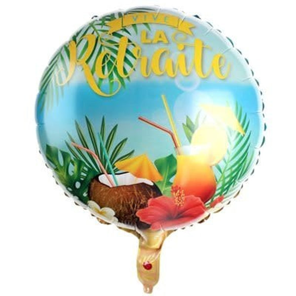 Ballon aluminium Vive la retraite, plage