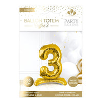 Ballon chiffre doré sur pied 65 cm, de 0 à 9 — vue 4