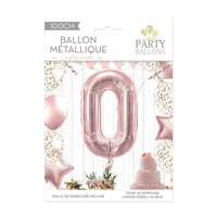 Ballon chiffre rose doré 100 cm, de 0 à 9
