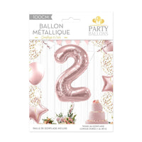 Ballon chiffre rose doré 100 cm, de 0 à 9 — vue 3