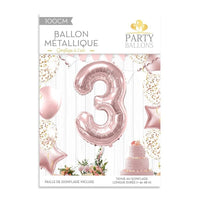 Ballon chiffre rose doré 100 cm, de 0 à 9 — vue 4