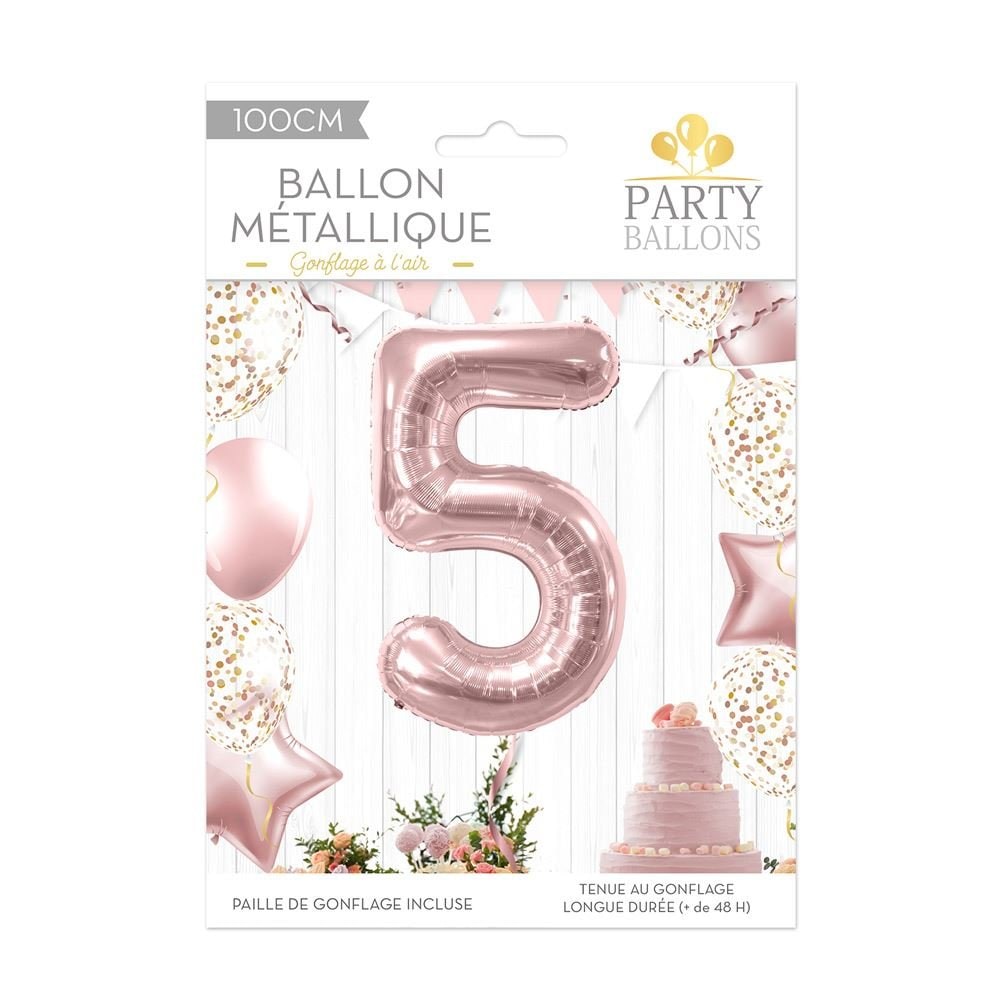 Ballon chiffre rose doré 100 cm, de 0 à 9 — vue 6