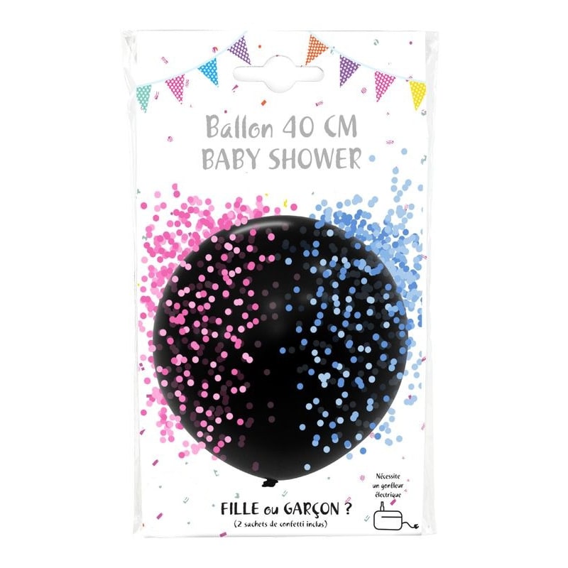 Ballon gender reveal à confettis, 40 cm — vue 2
