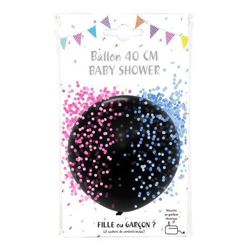 Ballon gender reveal à confettis, 40 cm — vue 2