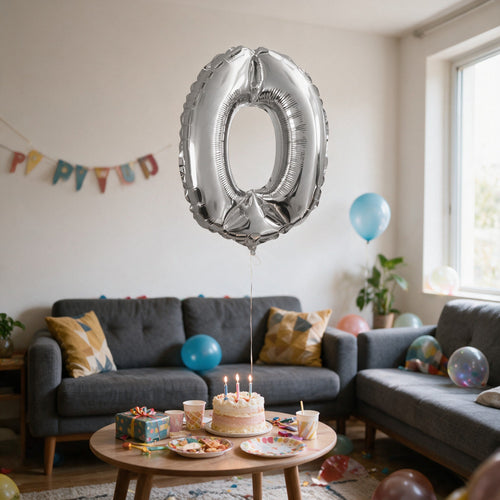 Ballon métallique chiffre 36 cm, gonflable à l'air