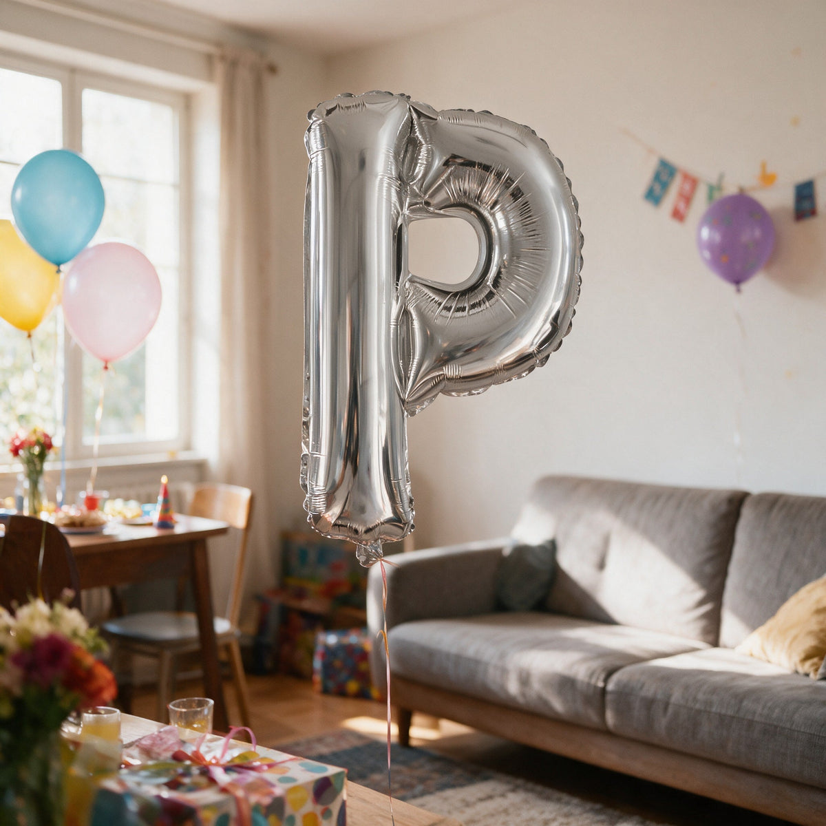 Ballon métallique lettre 36 cm, gonflable à l'air
