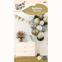 Ballons 30 cm nuances argent ou or, lot de 10 — vue 4