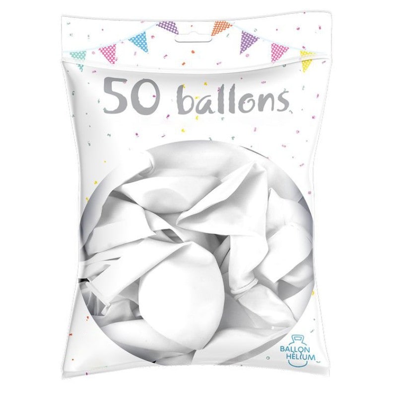50 ballons de baudruche unis 30 cm, 19 couleurs
