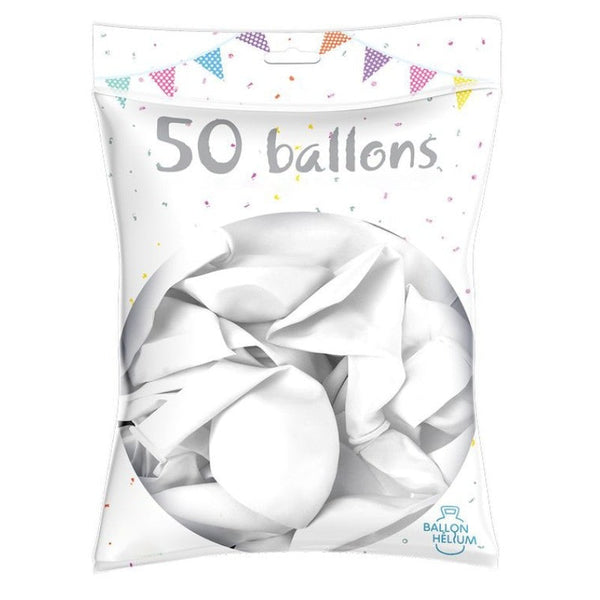 50 ballons de baudruche unis 30 cm, 19 couleurs
