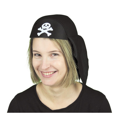 Bandana de pirate noir à tête de mort