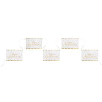 Banderole Joyeux anniversaire, blanc et or ou rose gold, 5 m