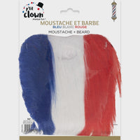 Barbe et moustache bleu blanc rouge — vue 2