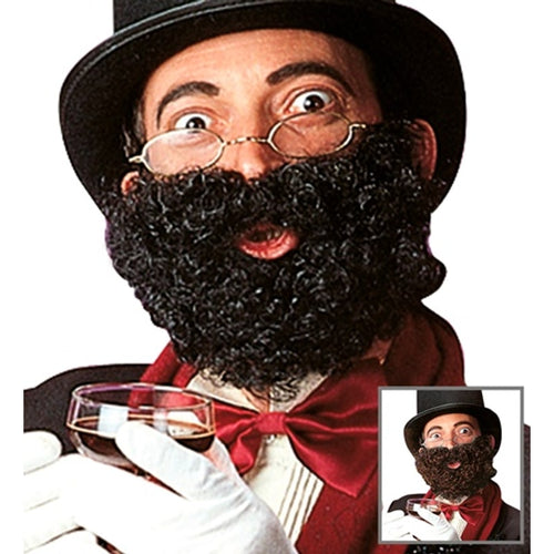 Barbe et moustache de luxe, noire ou brune