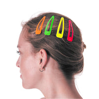 Barrettes néon, lot de 4