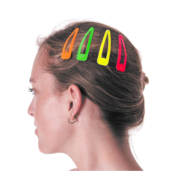Barrettes néon, lot de 4