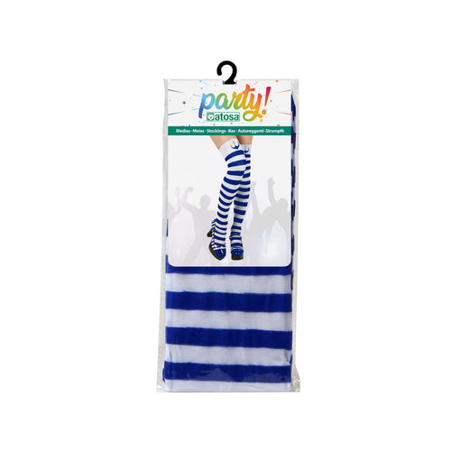 Bas rayés bleu marine et blanc — vue 2