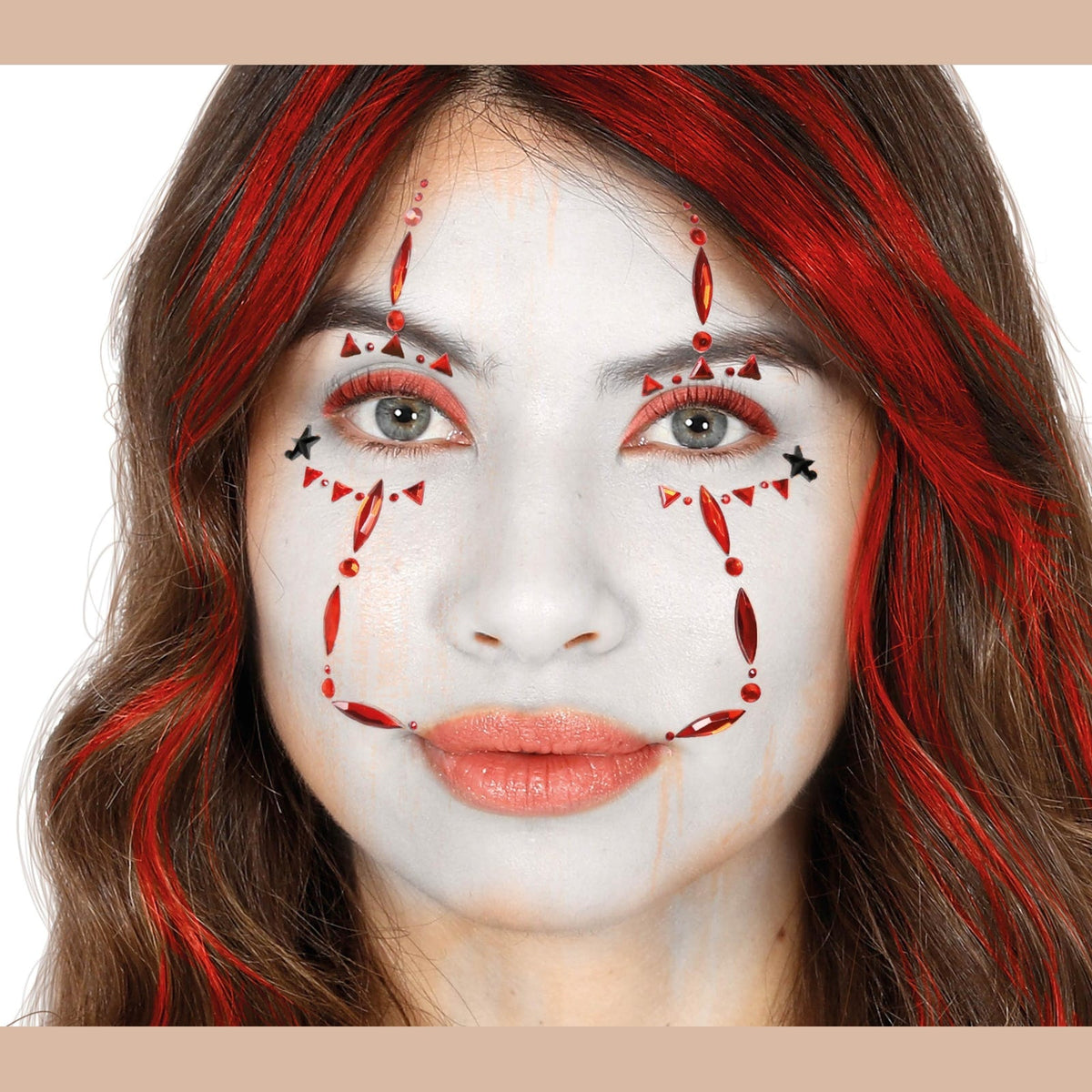 Bijoux visage adhésifs clown