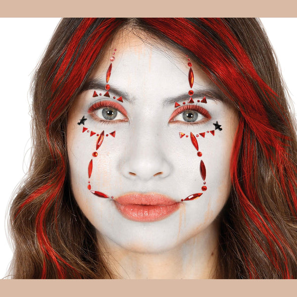 Bijoux visage adhésifs clown