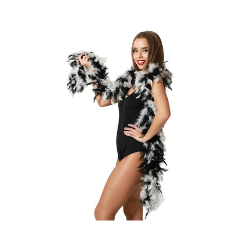 Boa en plumes noir et blanc, 45 g